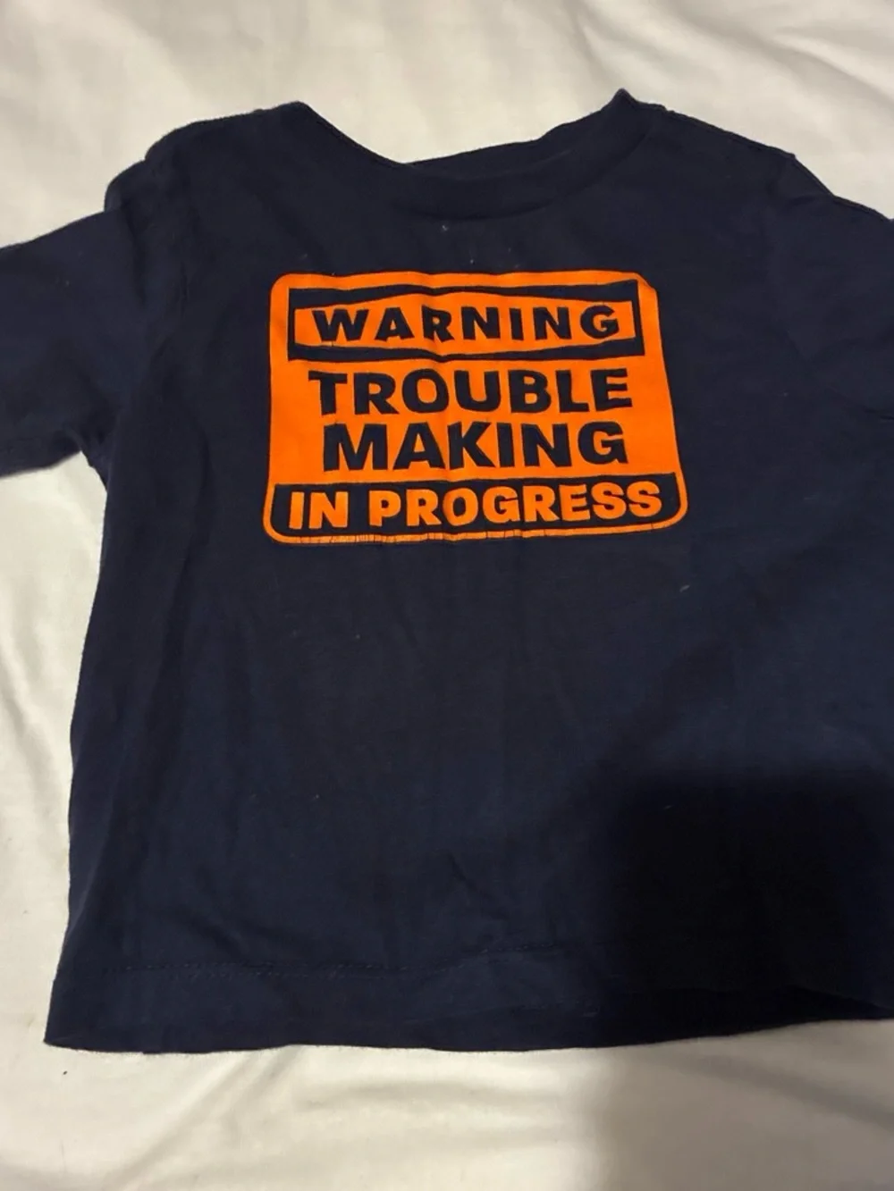 Old Navy Grey and Navy 'Awesome Every Day' Tiger Ringer Tee